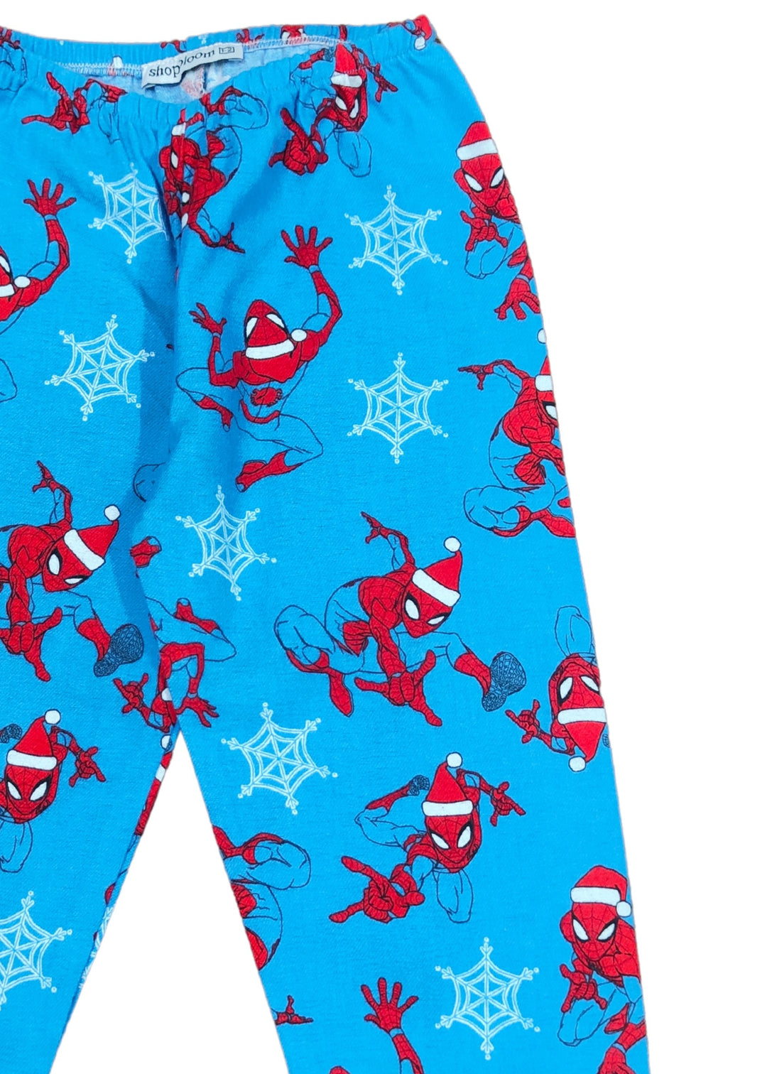 Kid's Spiderman Print Cotton Flannel Long Sleeve Night Suit