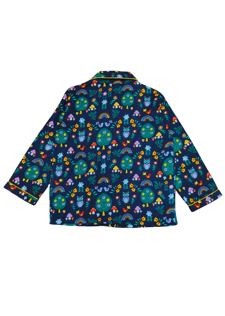 Rainbow Print Cotton Flannel Long Sleeve Kid's Night Suit