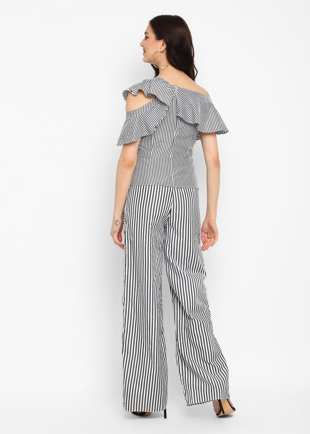 Asymmetrical Stripe Jumpsuit