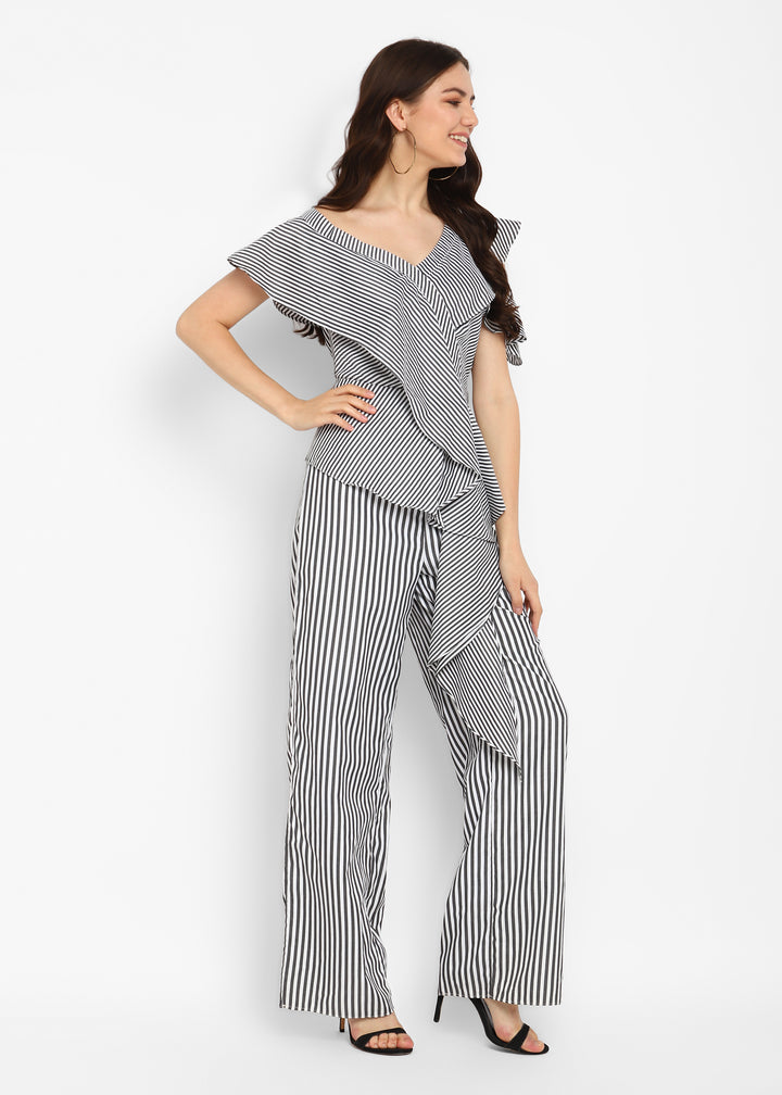 Asymmetrical Stripe Jumpsuit