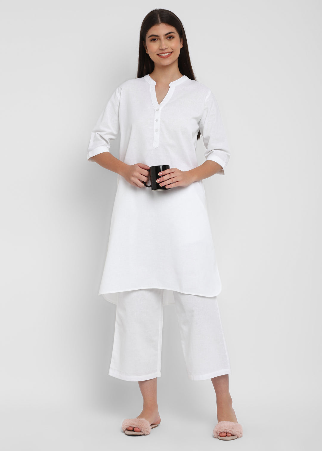 White Linen Women's Coord Set