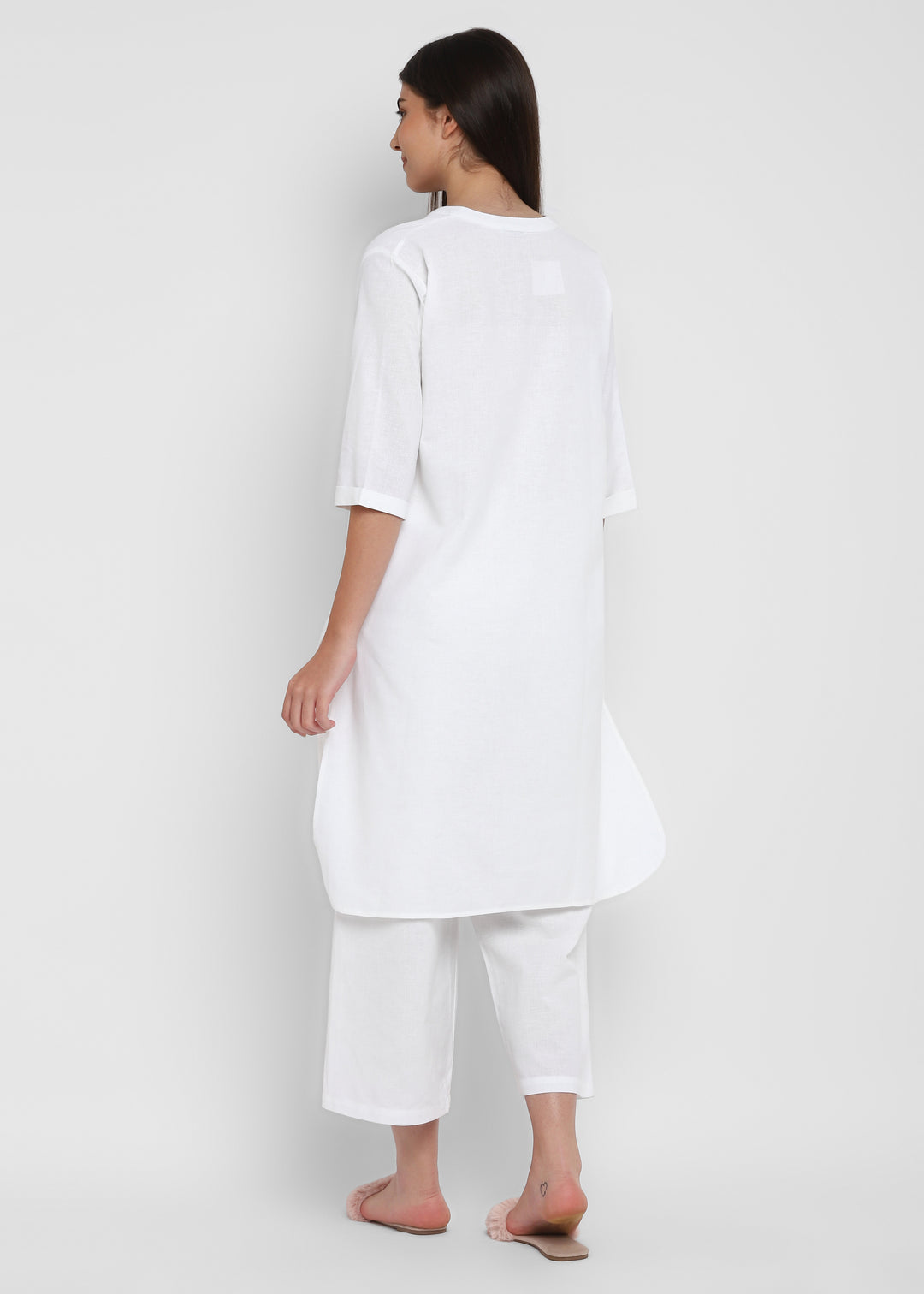 White Linen Women's Coord Set