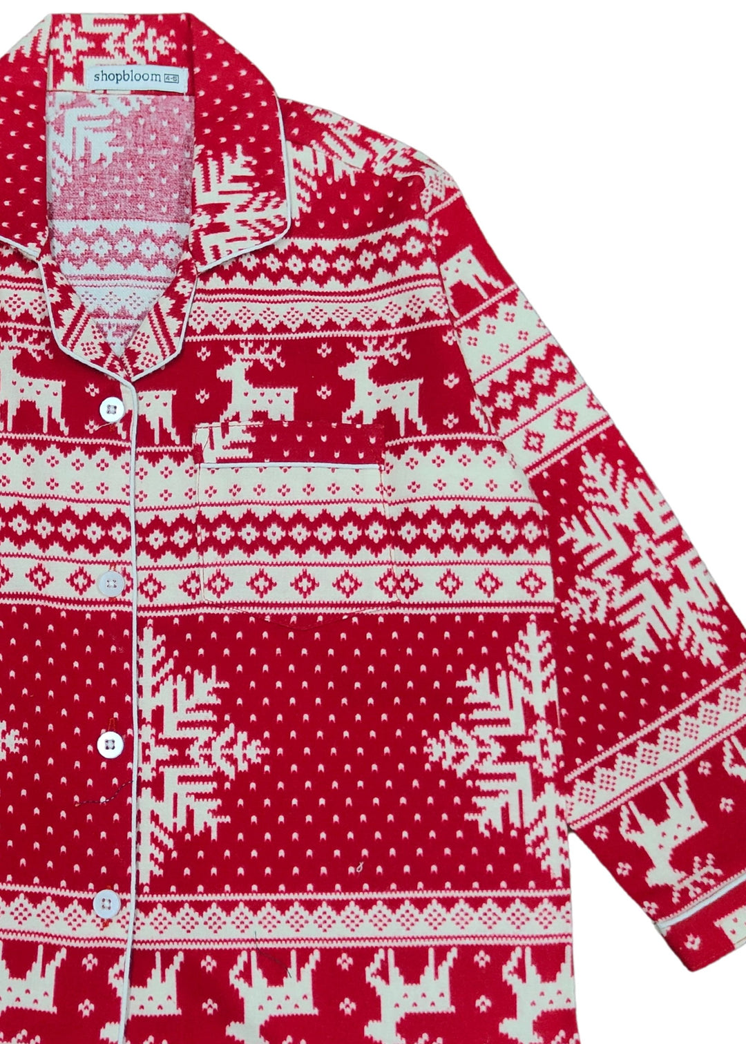 Winter Wonderland Print Cotton Flannel Long Sleeve Kid's Night Suit