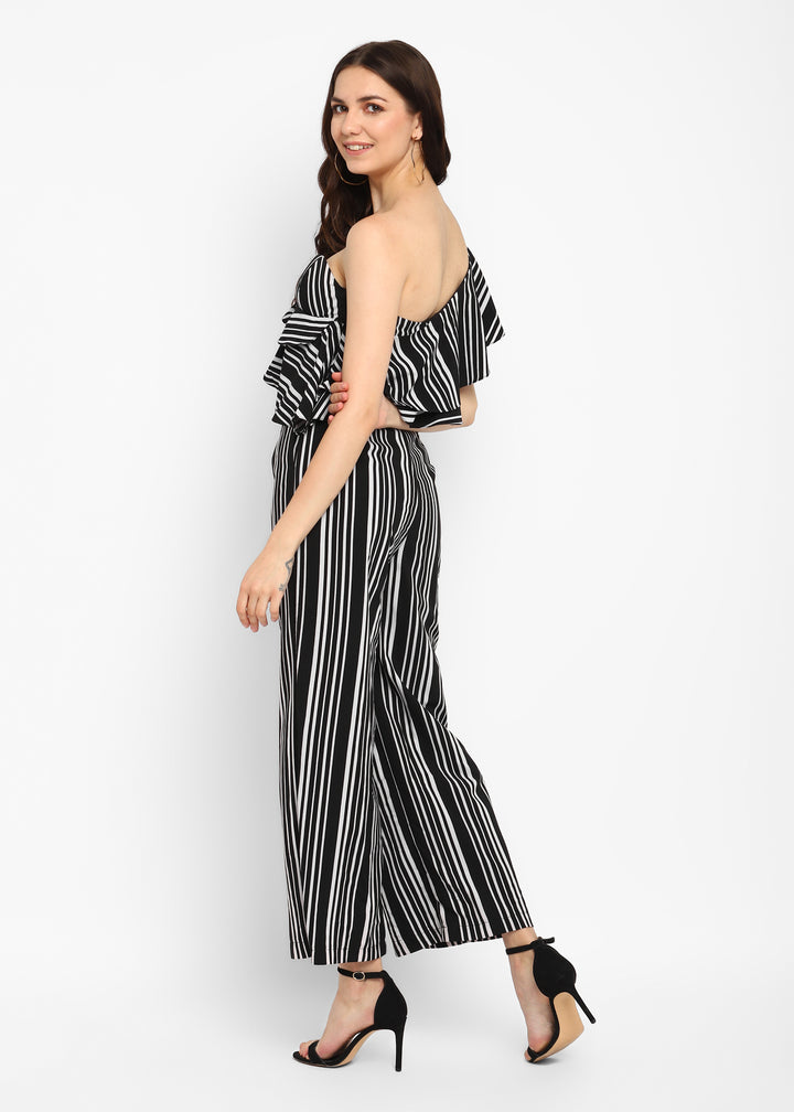 Black Tube One Shoulder Jumpsuit