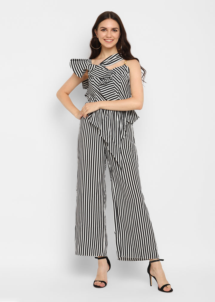 Ruffled Stripe Jumpsuit