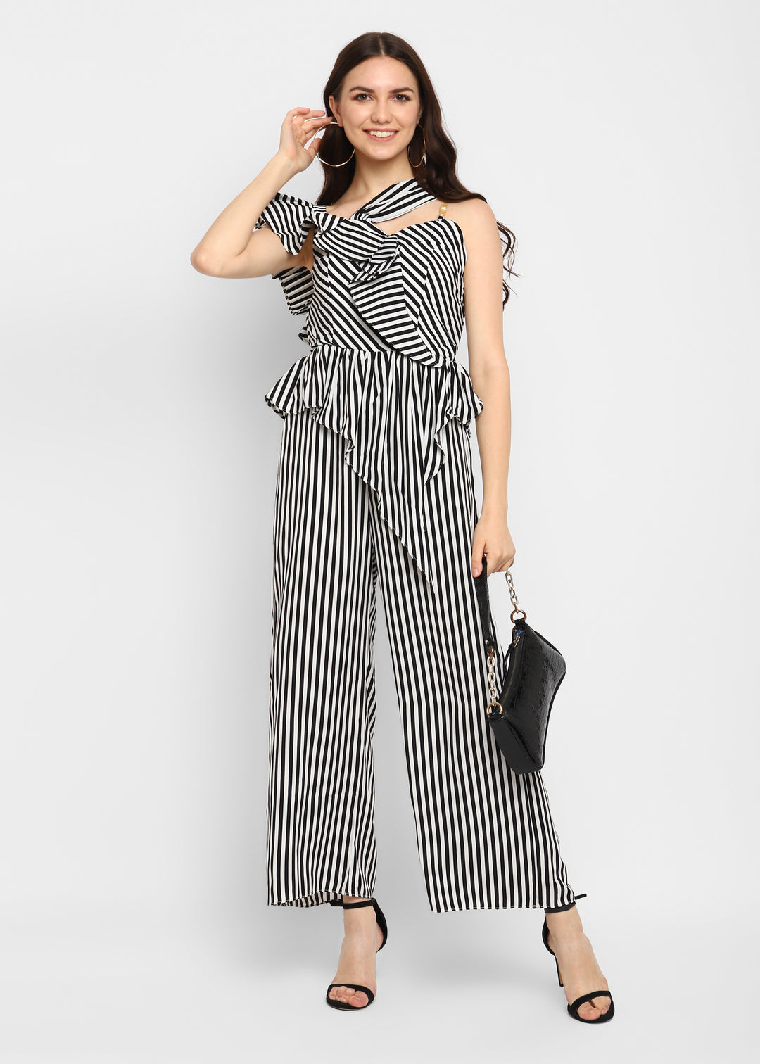 Ruffled Stripe Jumpsuit