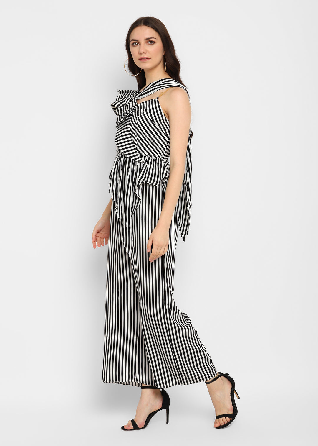 Ruffled Stripe Jumpsuit