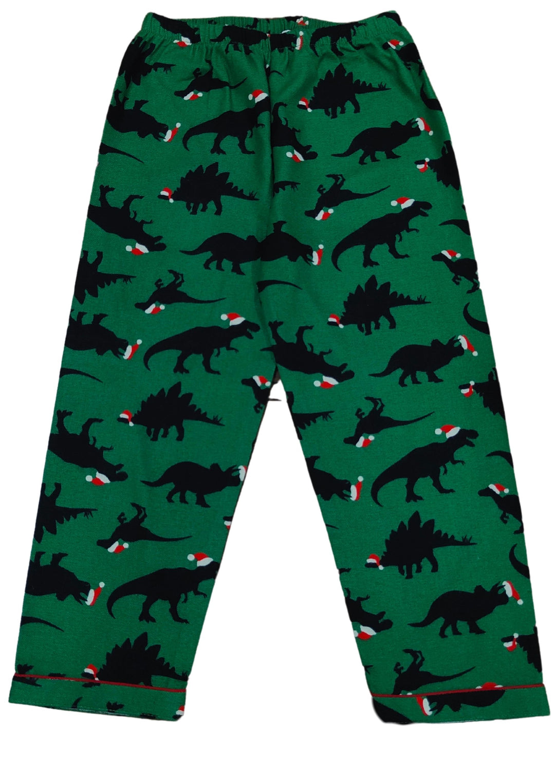 Green Dino Print Cotton Flannel Long Sleeve Kid's Night Suit