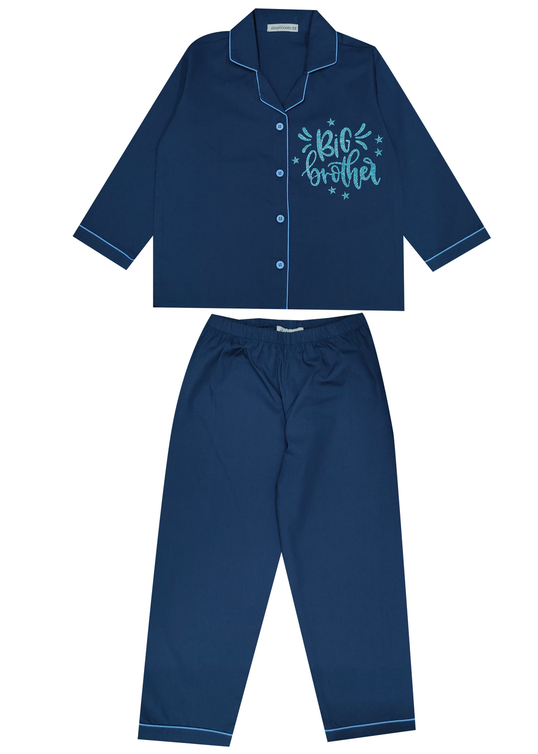 Big Brother Glitter Print Long Sleeve Kids Night Suit