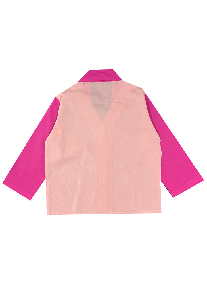 Color Blocked Pink Unicorn Long Sleeve Kids Night Suit