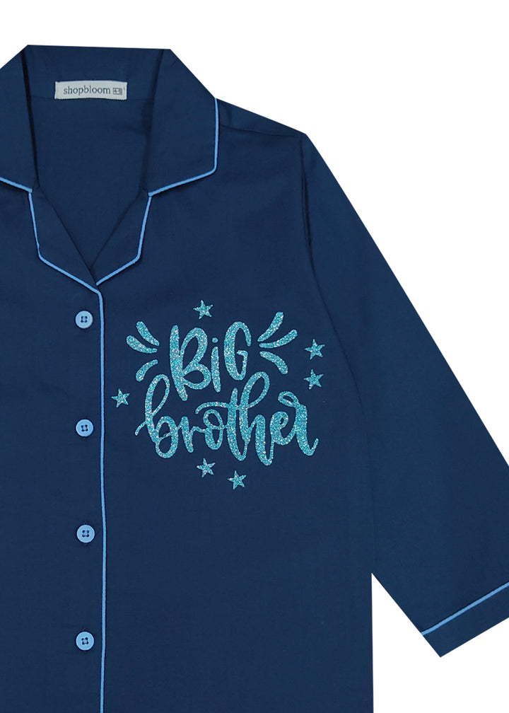 Big Brother Glitter Print Long Sleeve Kids Night Suit