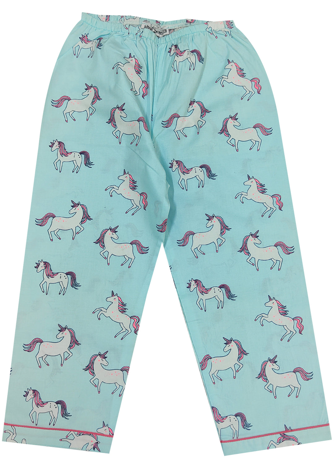 Light Blue Unicorn Print Long Sleeve Kids Night Suit