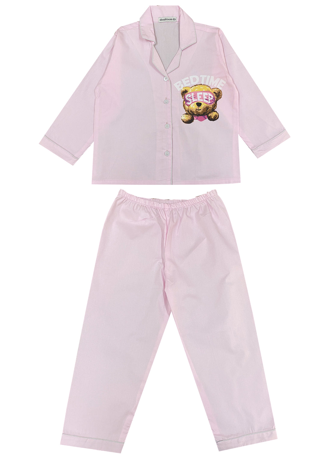 Sleep Time Pink Long Sleeve Kids Night Suit