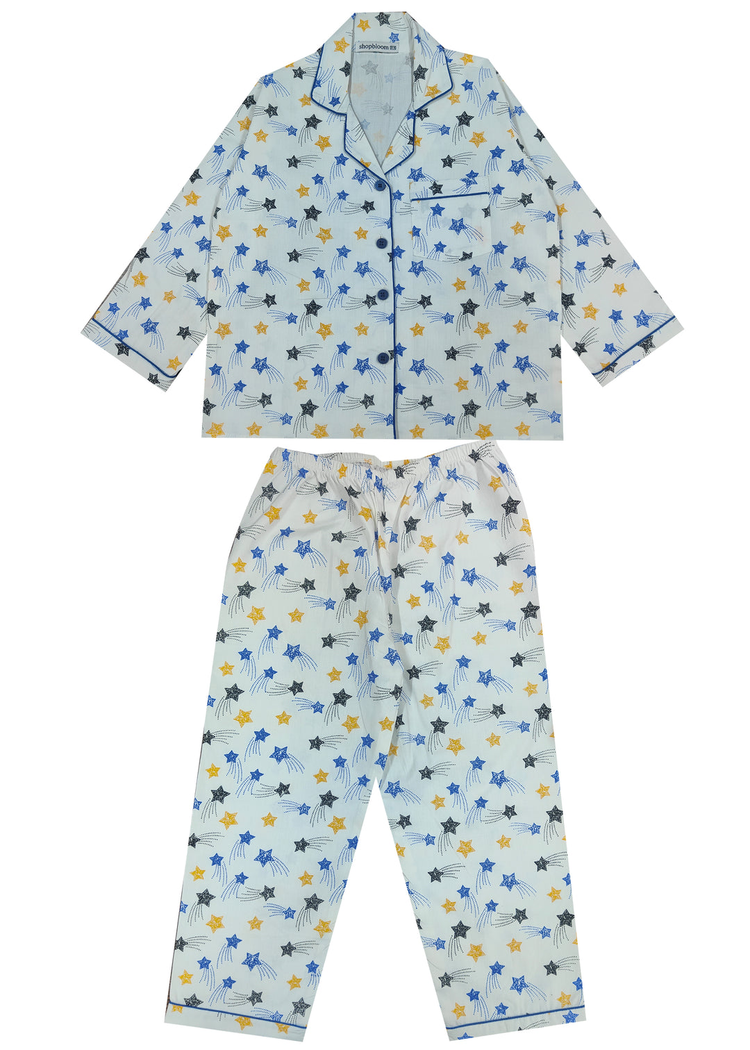 Starry Print Long Sleeve Kids Night Suit