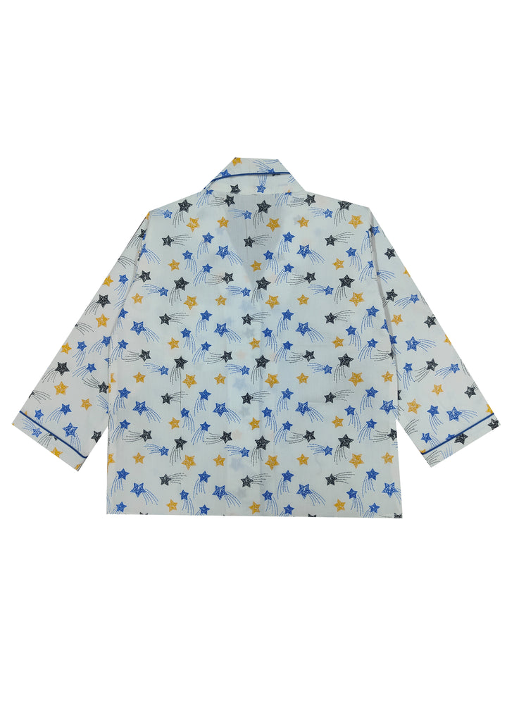 Starry Print Long Sleeve Kids Night Suit