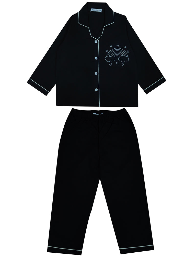 Rainbow Glow in the Dark Print Long Sleeve Kids Night Suit