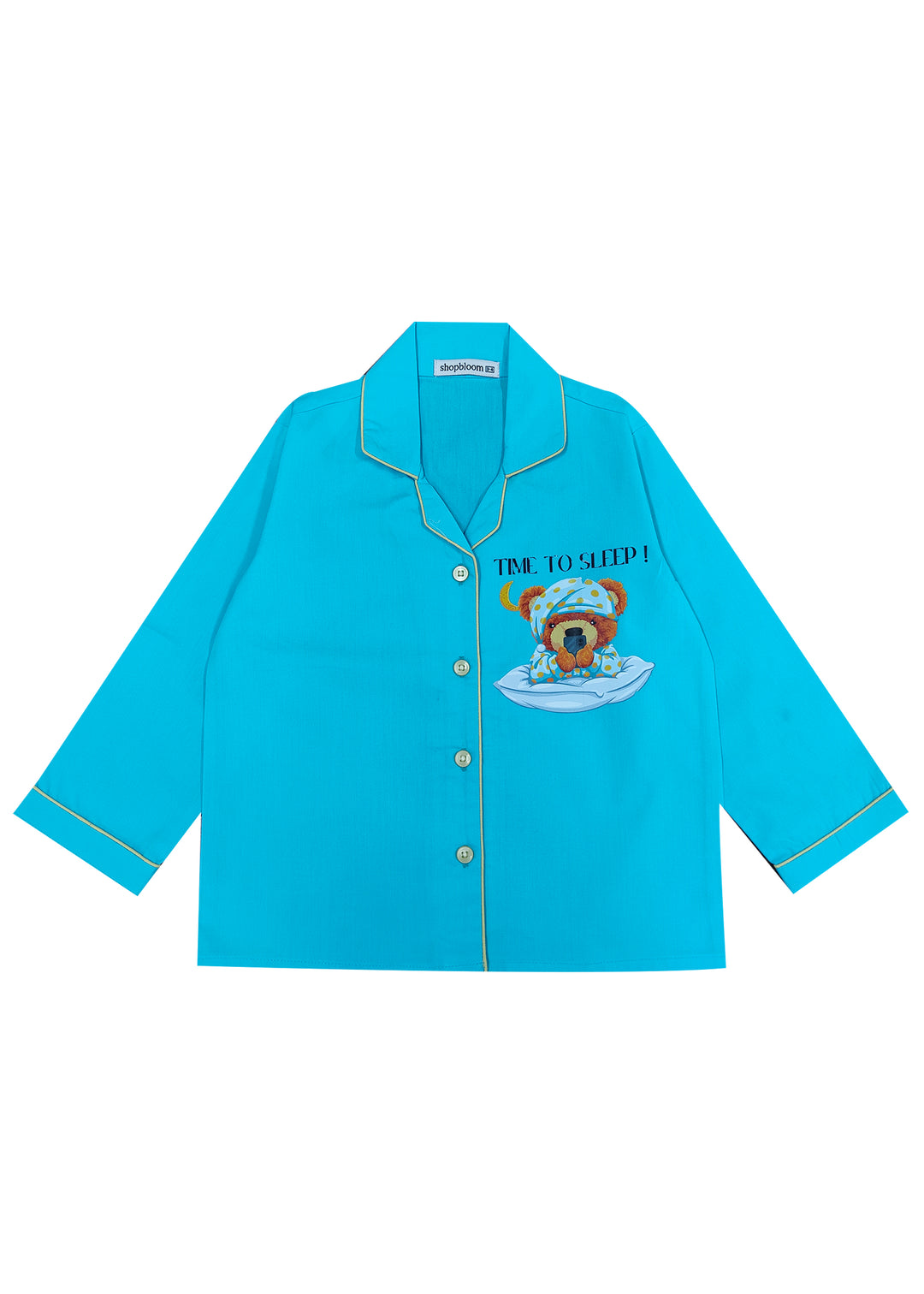 Time To Sleep Teddy Long Sleeve Kids Night Suit