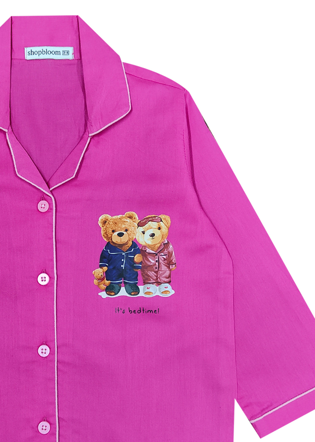 Its Bedtime Teddy Long Sleeve Kids Night Suit