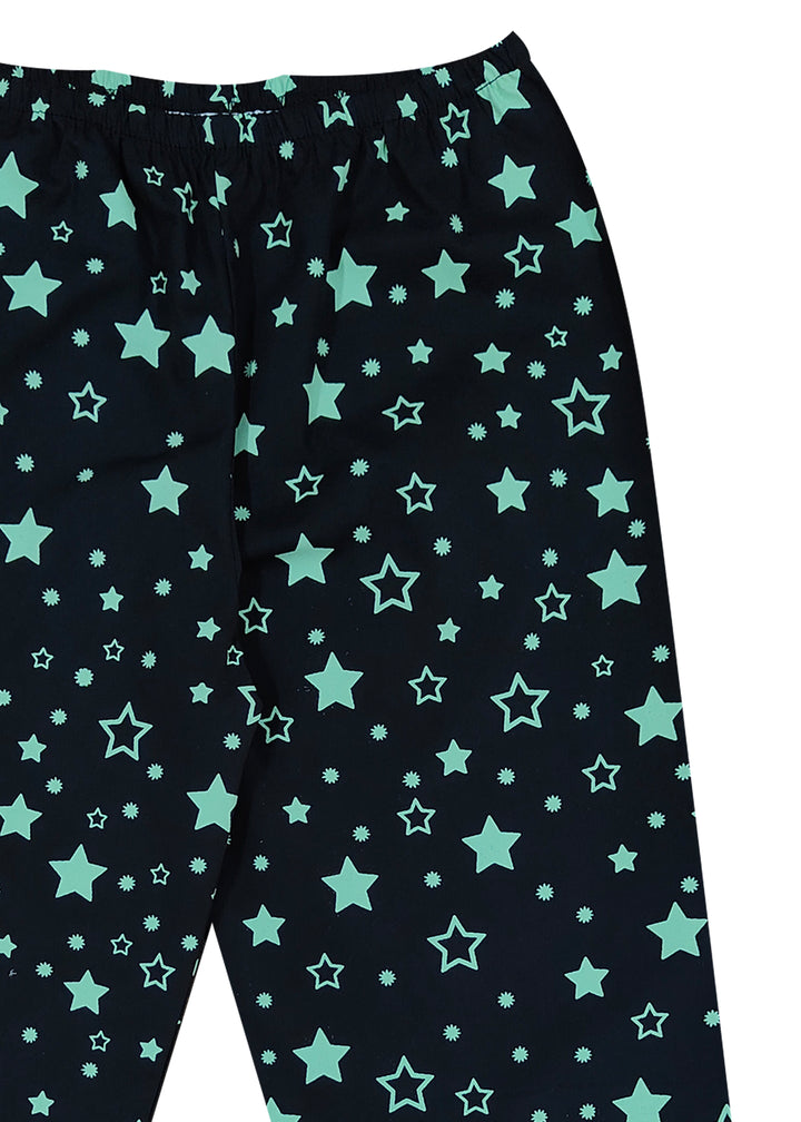 Glow in the Dark Stars Print Long Sleeve Kids Night Suit