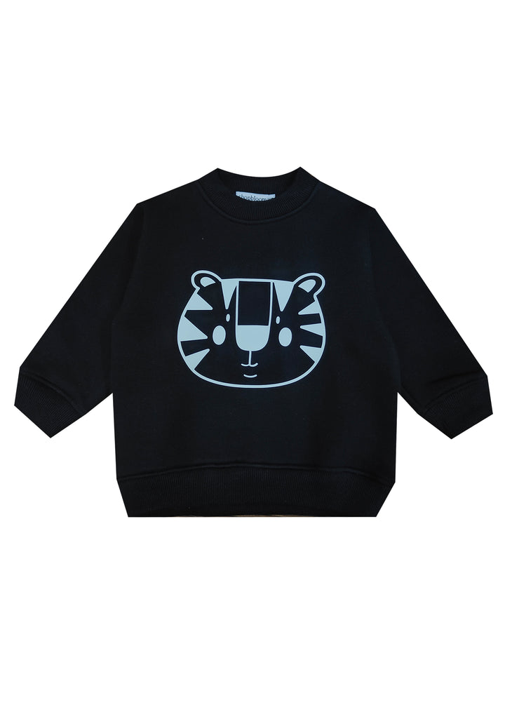 Glow In The Dark Tiger Warm Fleece Kids Sweatshirt