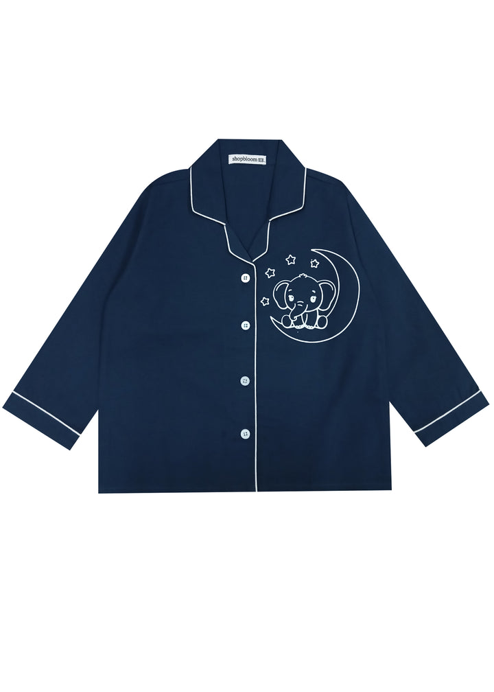 Little Elephant Glow in the Dark Print Long Sleeve Kids Night Suit