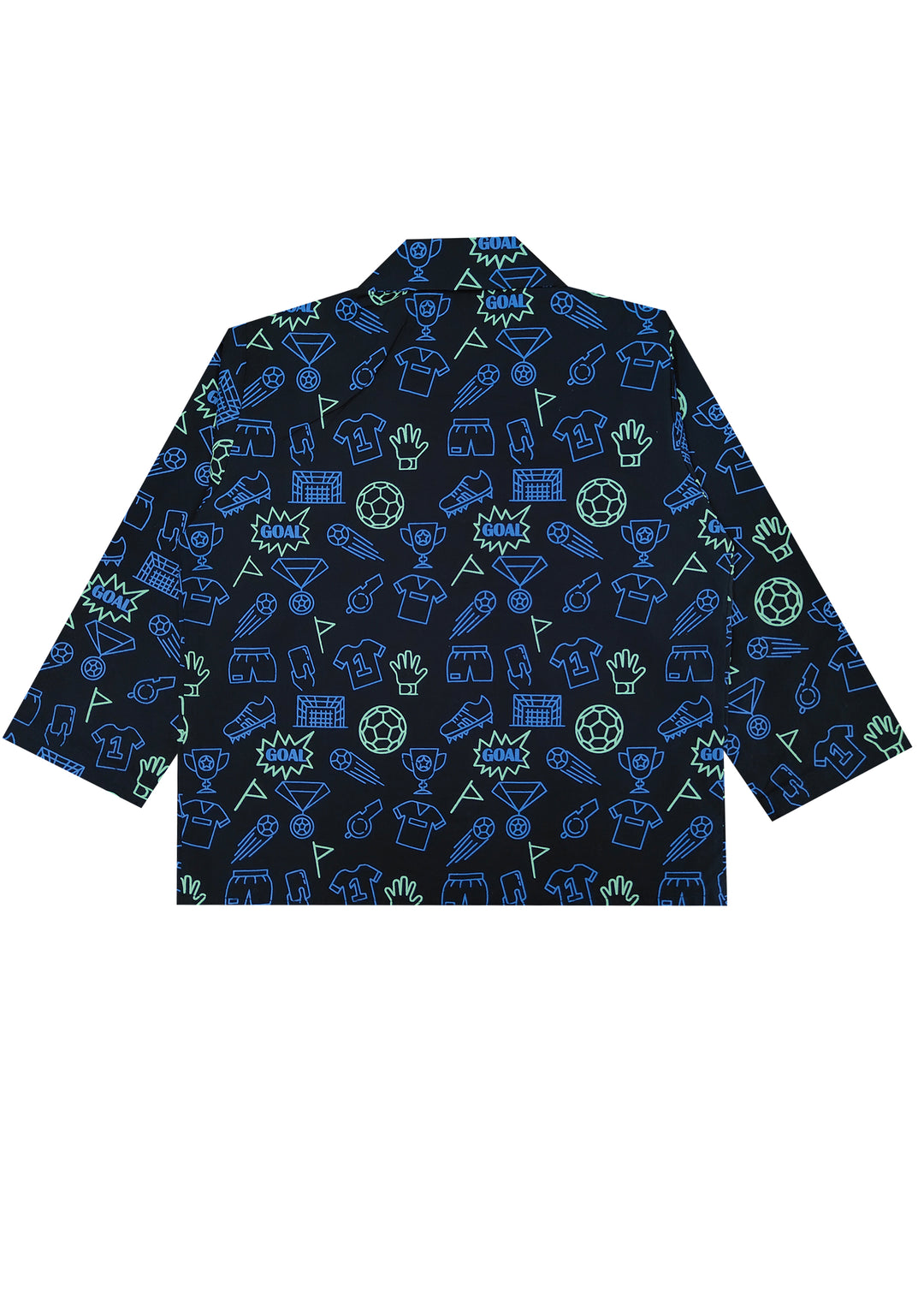 Glow in the Dark Football Print Long Sleeve Kids Night Suit