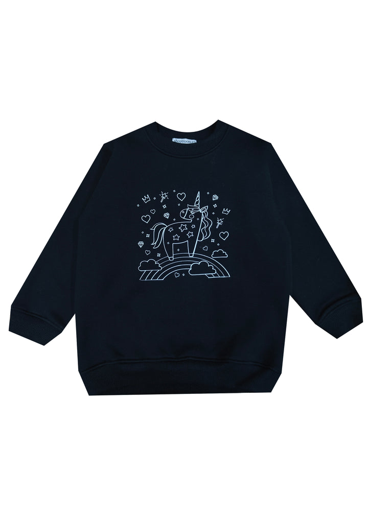 Glow In The Dark Unicorn Warm Fleece Kids Sweatshirt