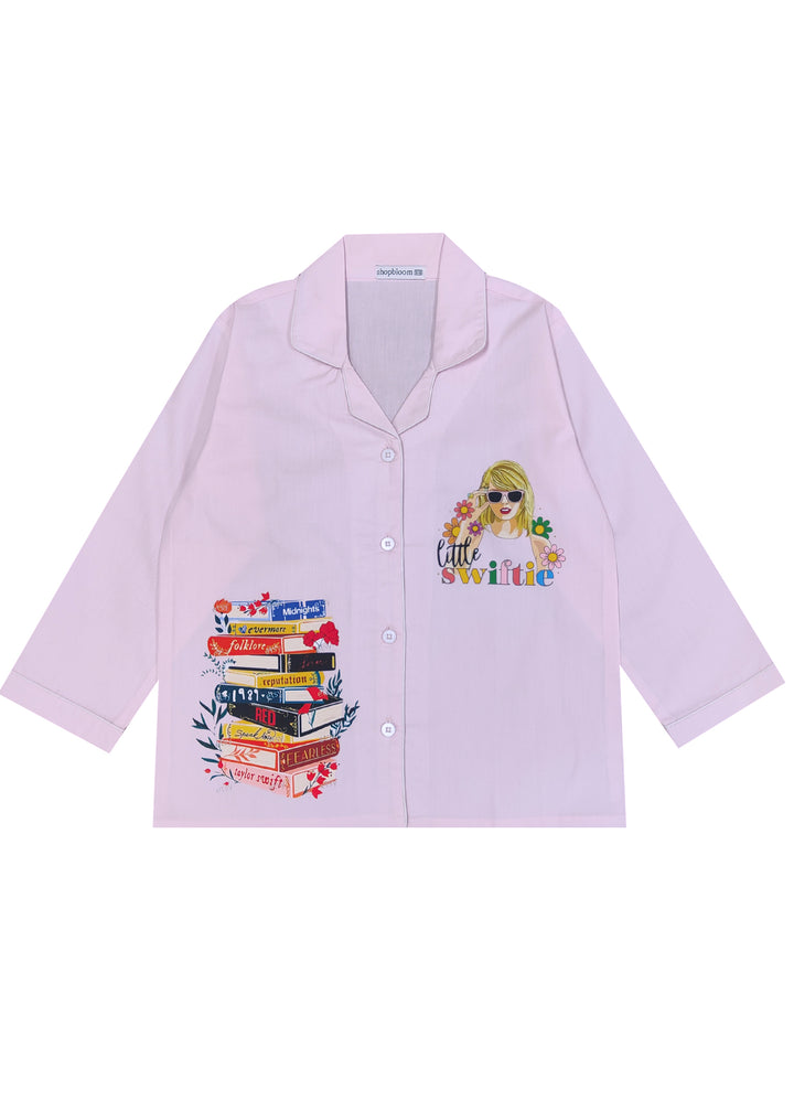 Little Swiftie Print Long Sleeve Kids Night Suit