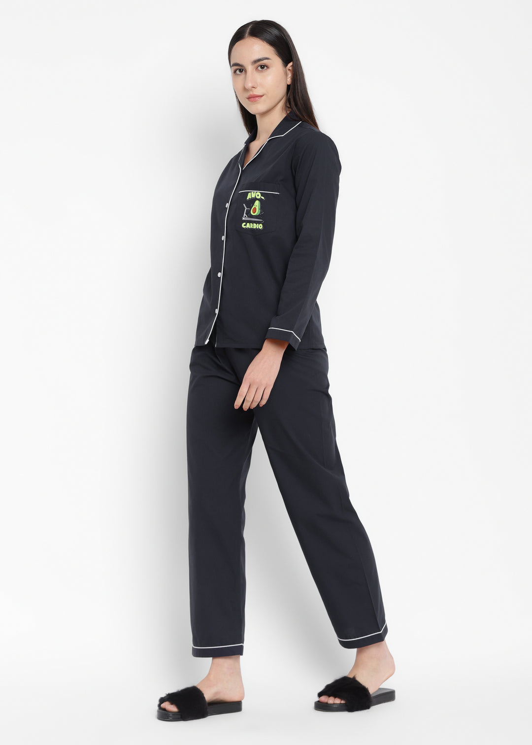 Avo-Cardio Cotton Long Sleeve Women's Night Suit