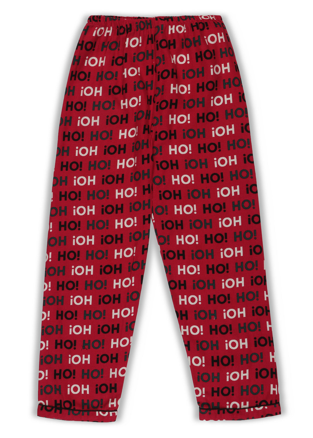 Ho! Ho! Ho! Print Cotton Flannel Long Sleeve Kid's Night Suit