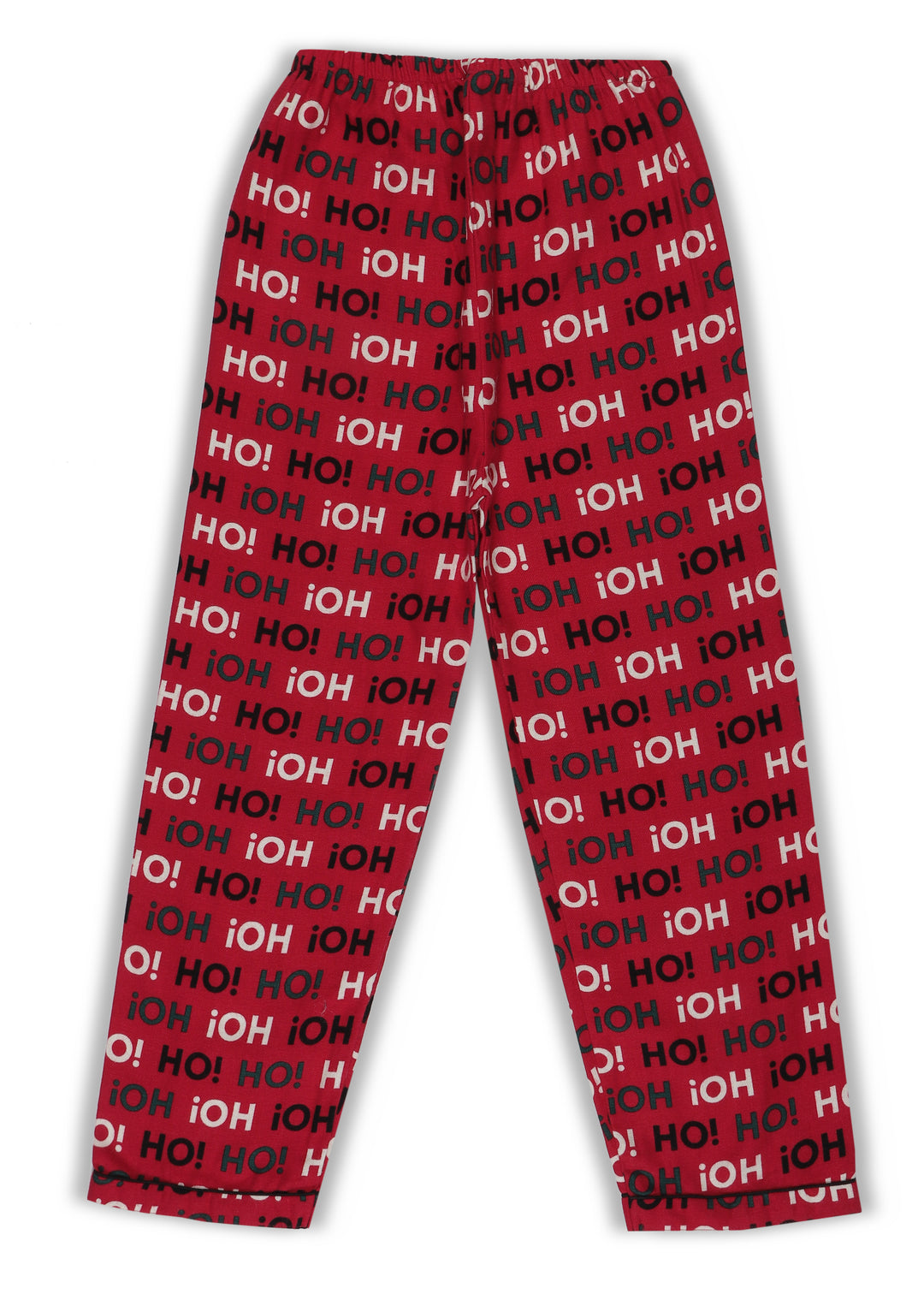 Ho! Ho! Ho! Print Cotton Flannel Long Sleeve Kid's Night Suit