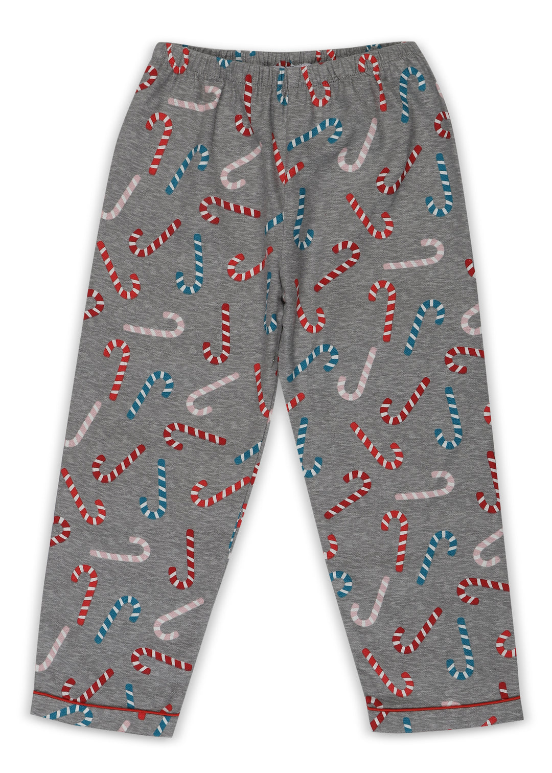 Bright Candy Canes Print Cotton Flannel Long Sleeve Kid's Night Suit