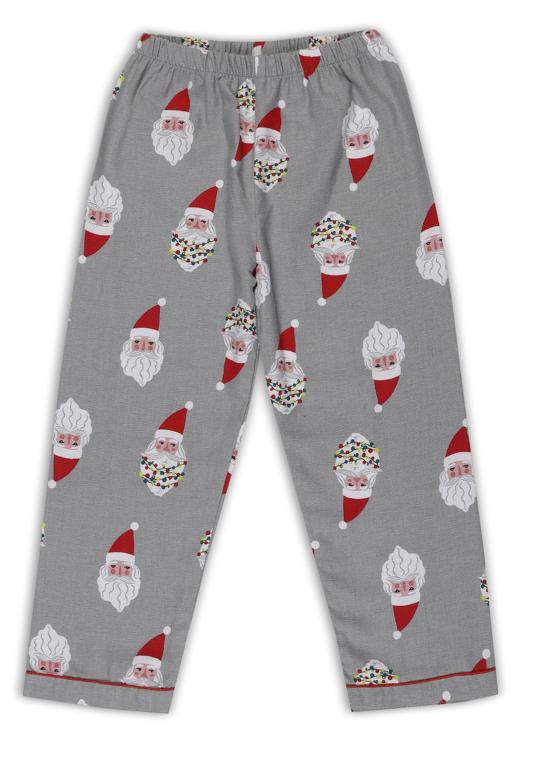 Santa Cutie Print Cotton Flannel Long Sleeve Kid's Night Suit