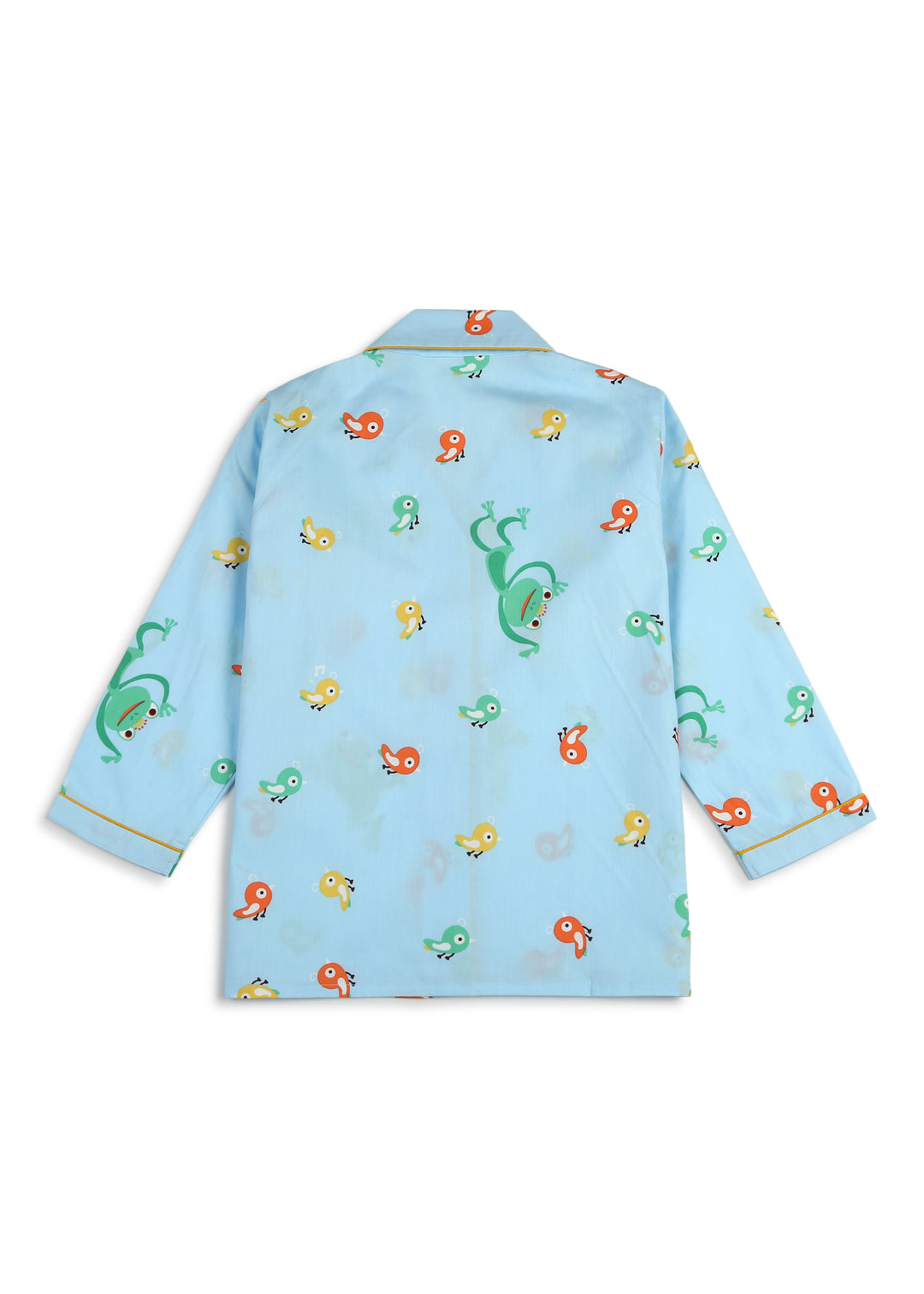 Cute Frog Print Long Sleeve Kids Night Suit