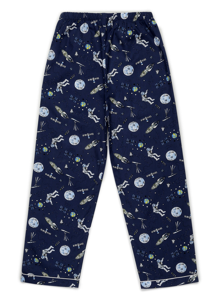 Space Print Long Sleeve Kids Night Suit