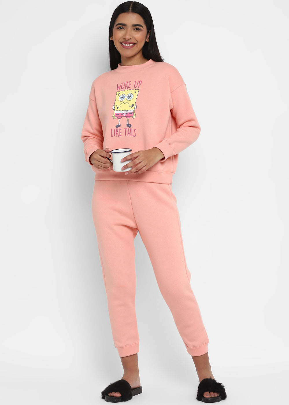 Woke Up Like This LightSalmon Long Sleeve Women's Co-ord Set - Shopbloom