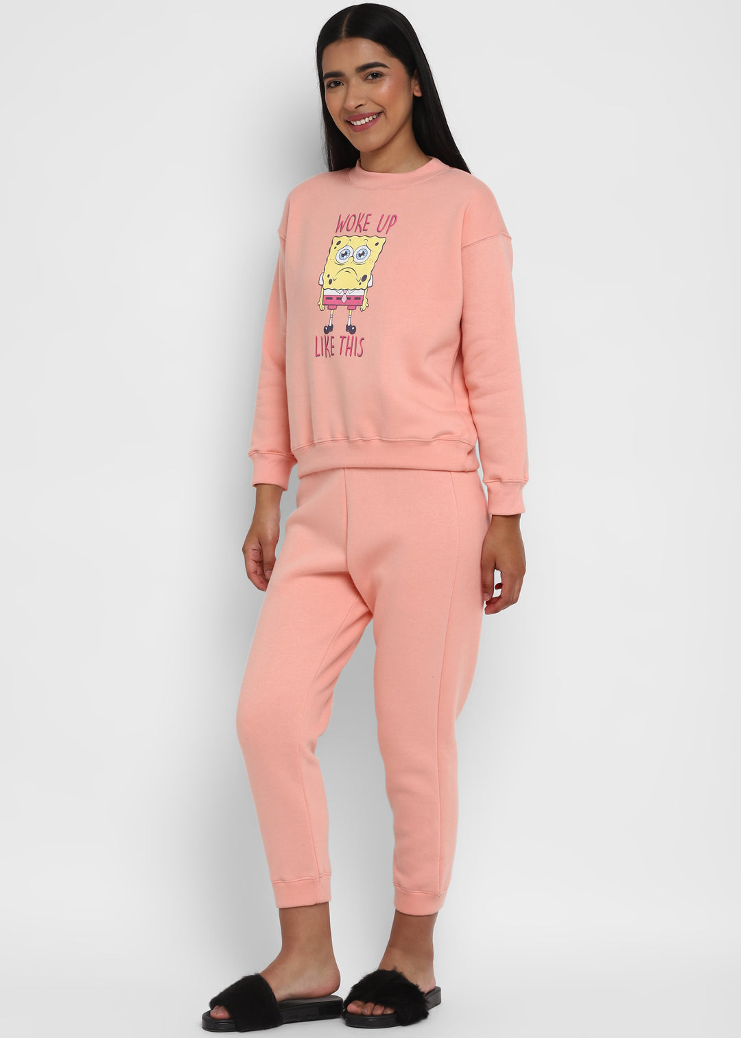 Woke Up Like This LightSalmon Long Sleeve Women's Co-ord Set - Shopbloom