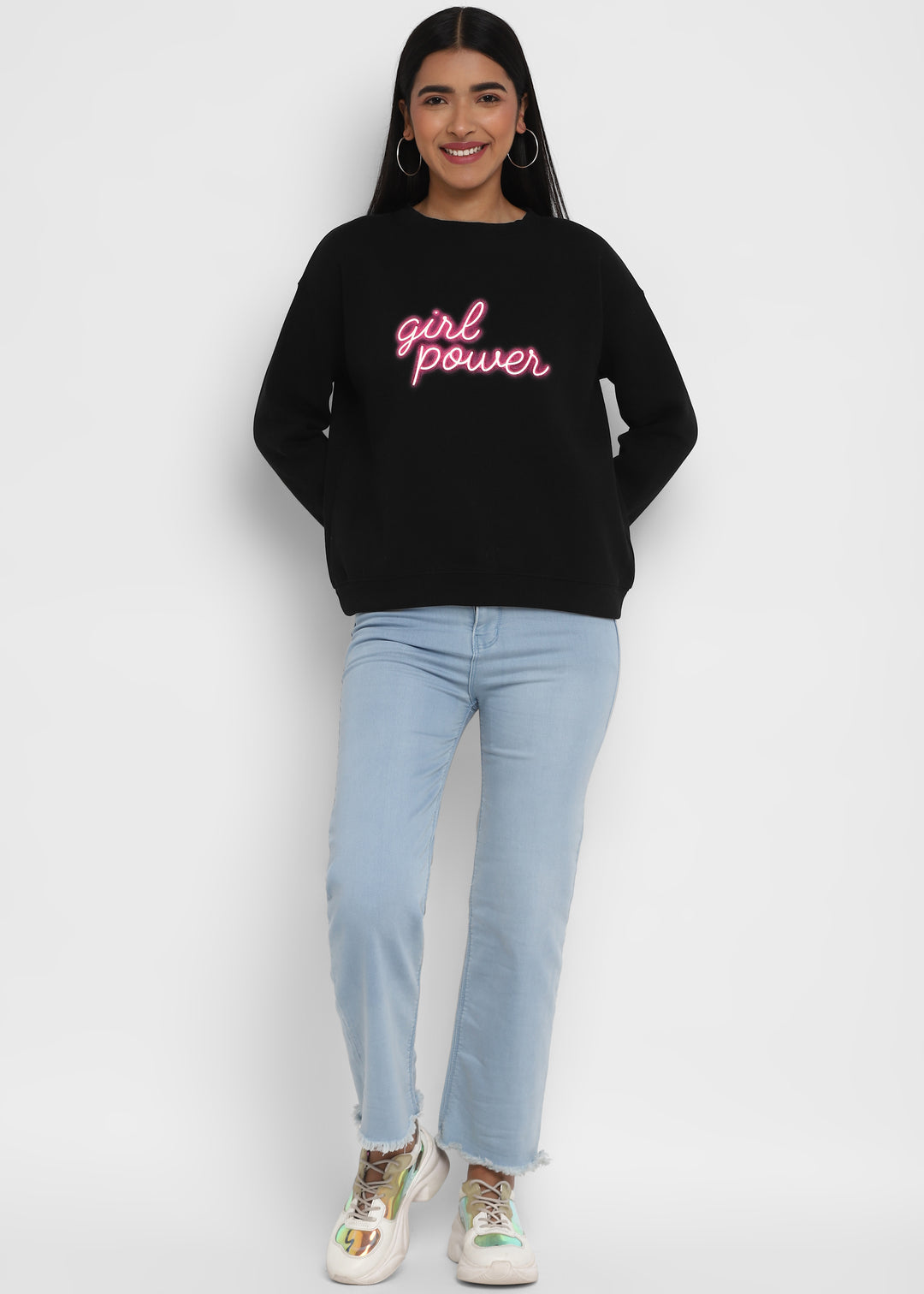 Girl Power Long Sleeve Women's Sweatshirt - Shopbloom