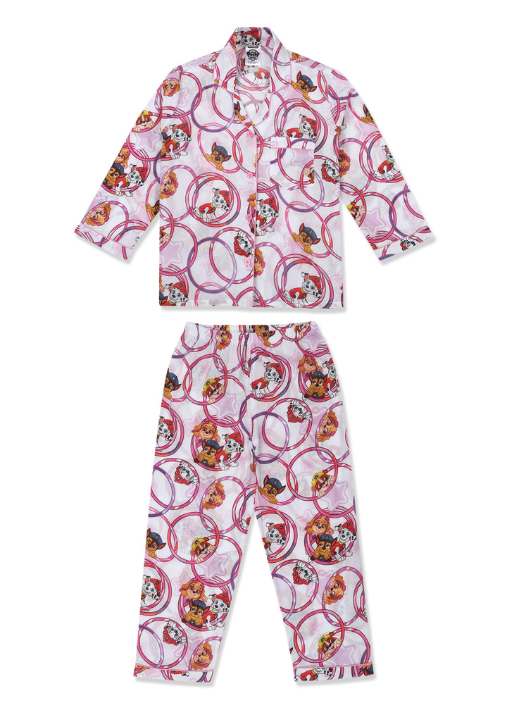 Paw Patrol Cirlces Print Long Sleeve Kids Night Suit - Shopbloom