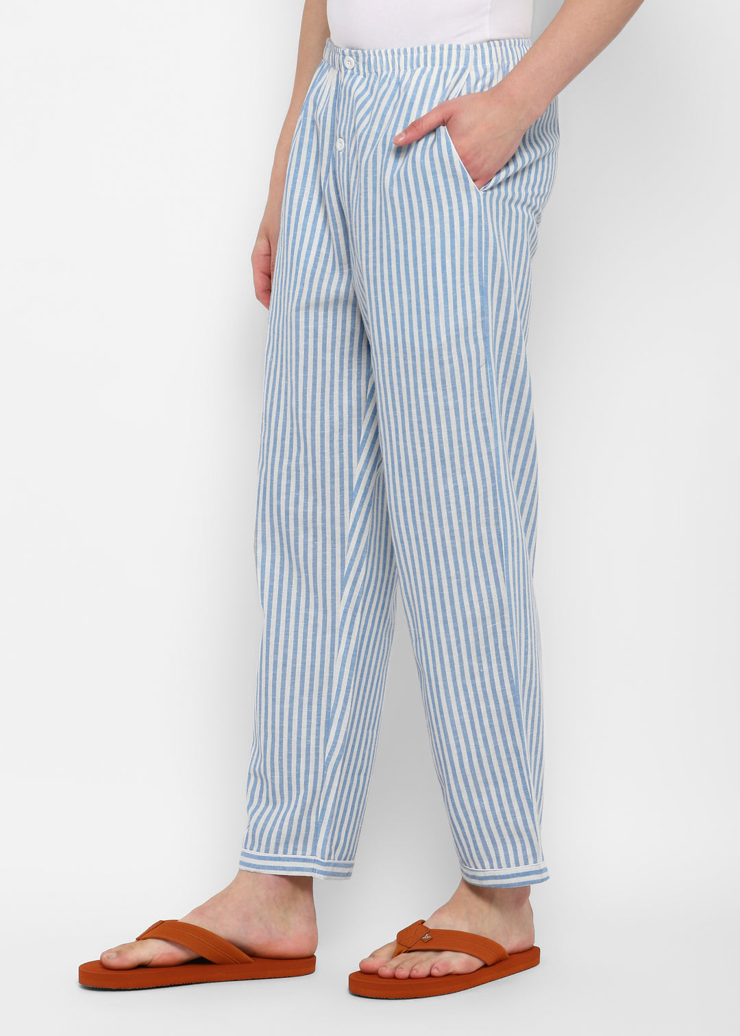 Bold Blue Stripes Cotton Men's Pyjama Bottoms