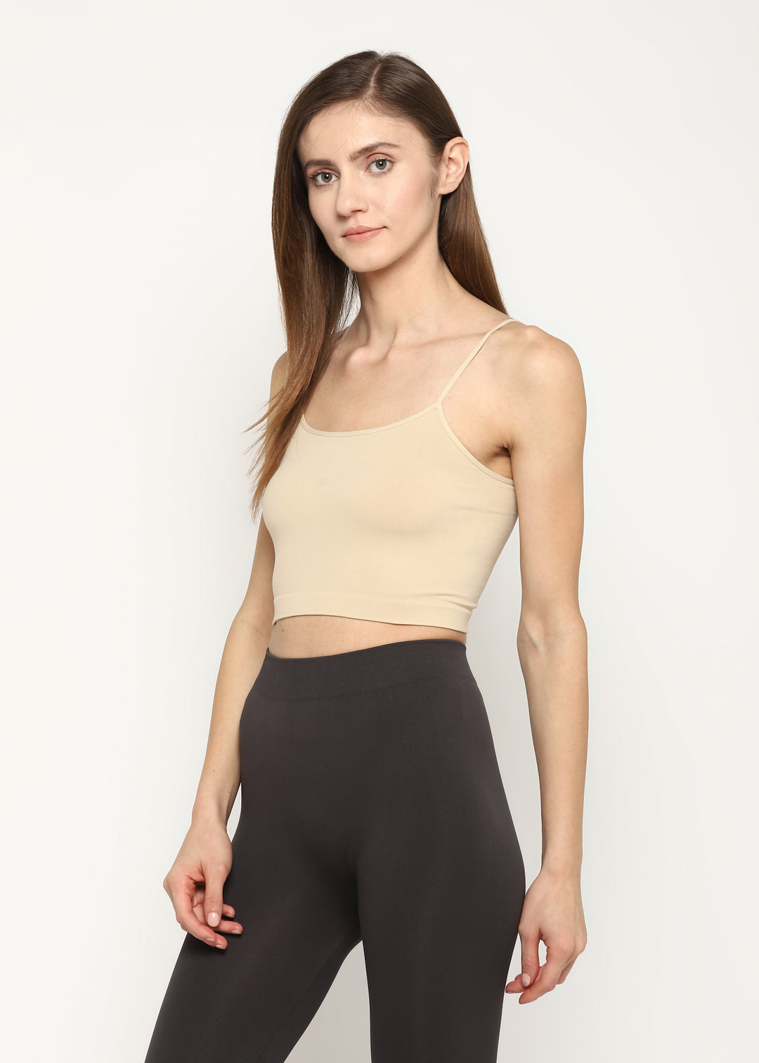 Seamless Beige Women's Bra Top - Shopbloom