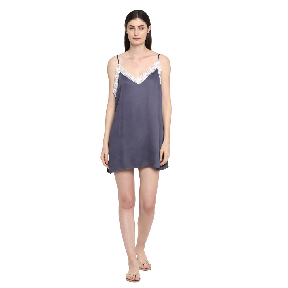 Ultra Soft Dark Grey Modal Satin Women's Slip - Shopbloom