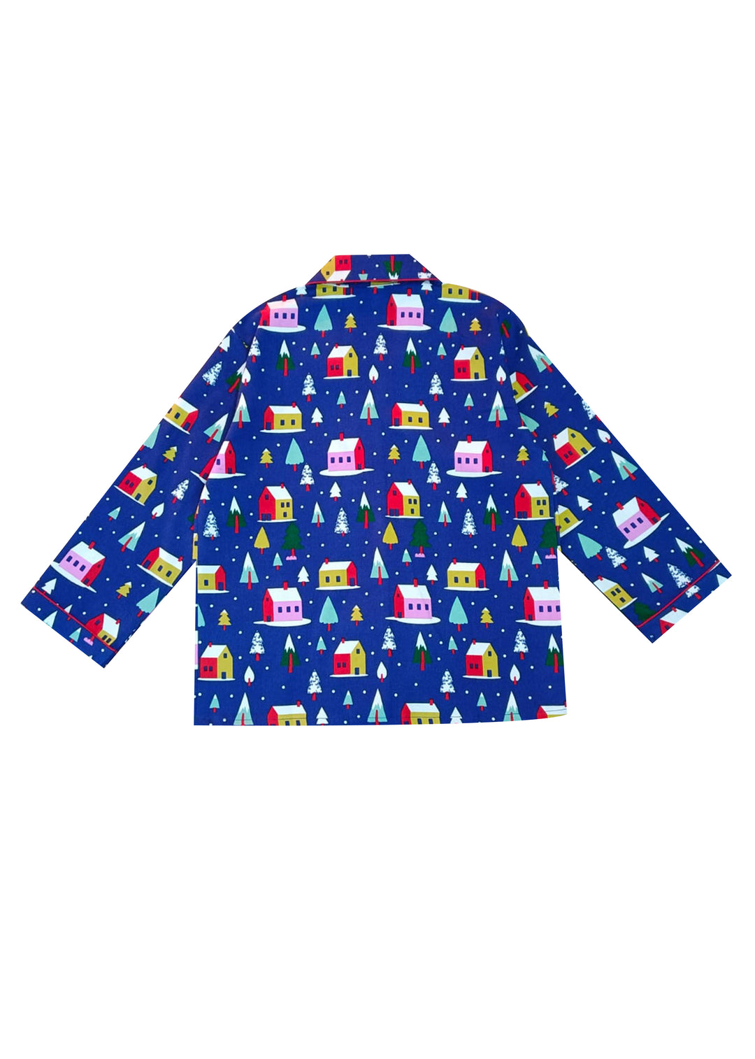 Christmas Land Print Cotton Flannel Long Sleeve Kid's Night Suit - Shopbloom