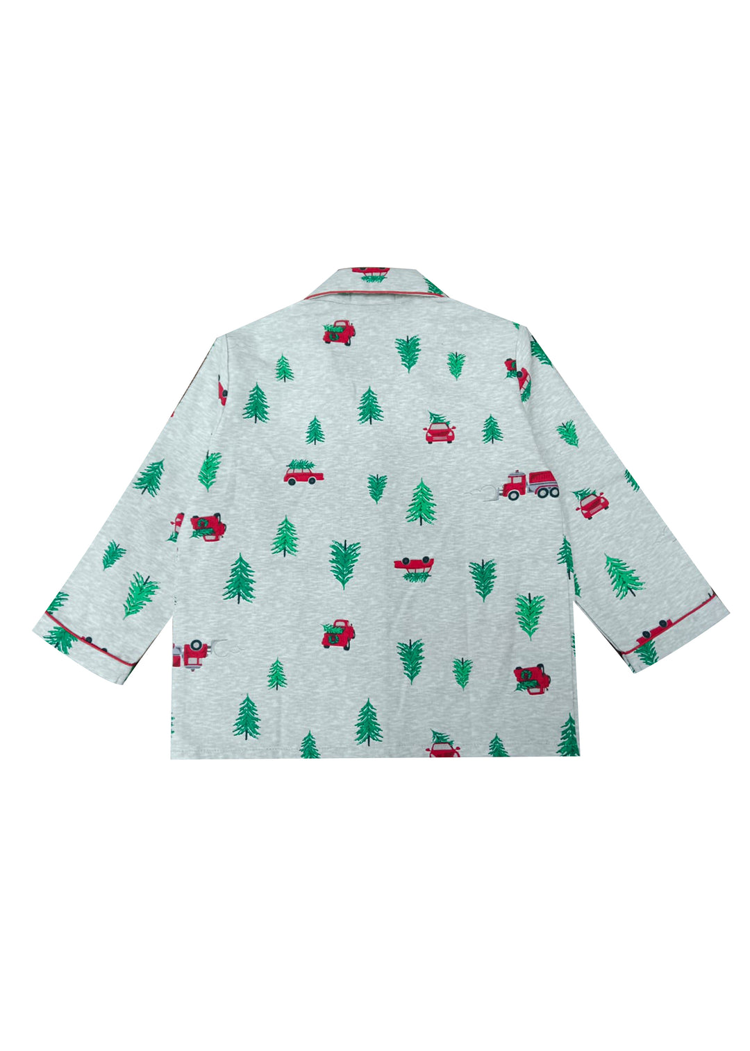 Car and Tree Print Cotton Flannel Long Sleeve Kid's Night Suit - Shopbloom