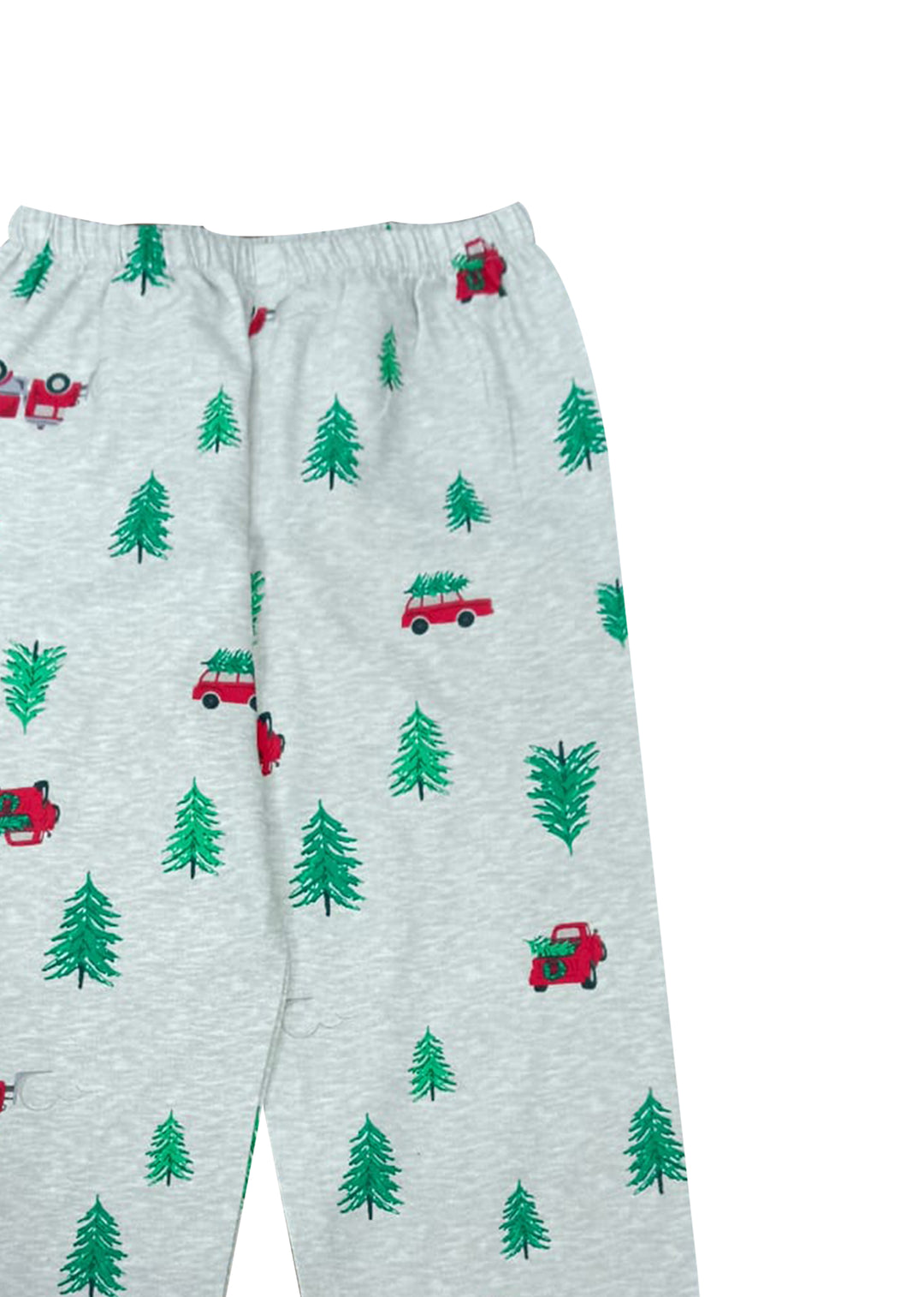 Car and Tree Print Cotton Flannel Long Sleeve Kid's Night Suit - Shopbloom