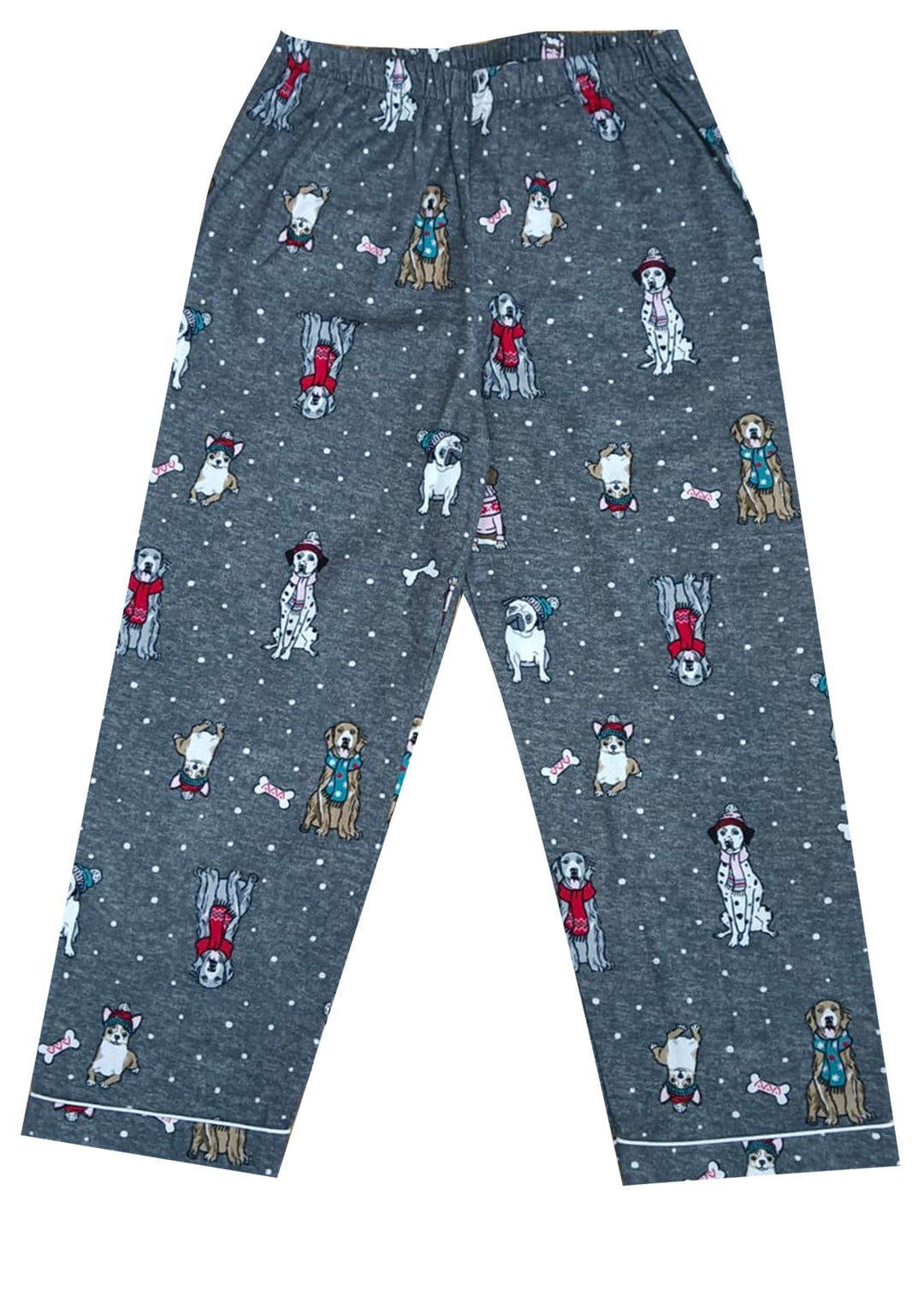 Mixed Dogs Print Cotton Flannel Long Sleeve Kid's Night Suit - Shopbloom