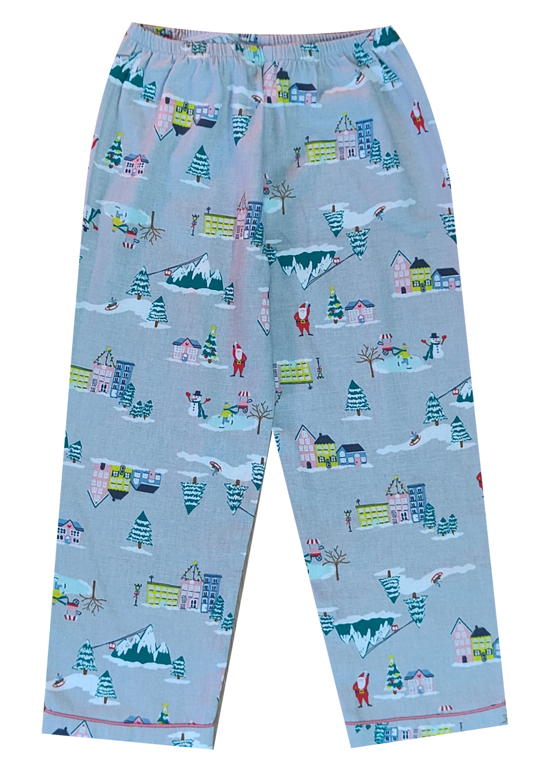 Santa City Print Cotton Flannel Long Sleeve Kid's Night Suit - Shopbloom