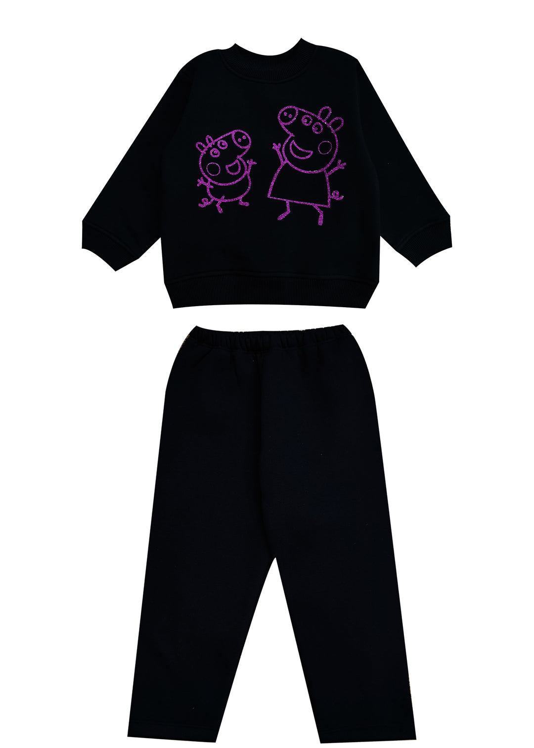 Peppa Pink Glitter Cotton Fleece Kids Sweatshirt Set - Shopbloom