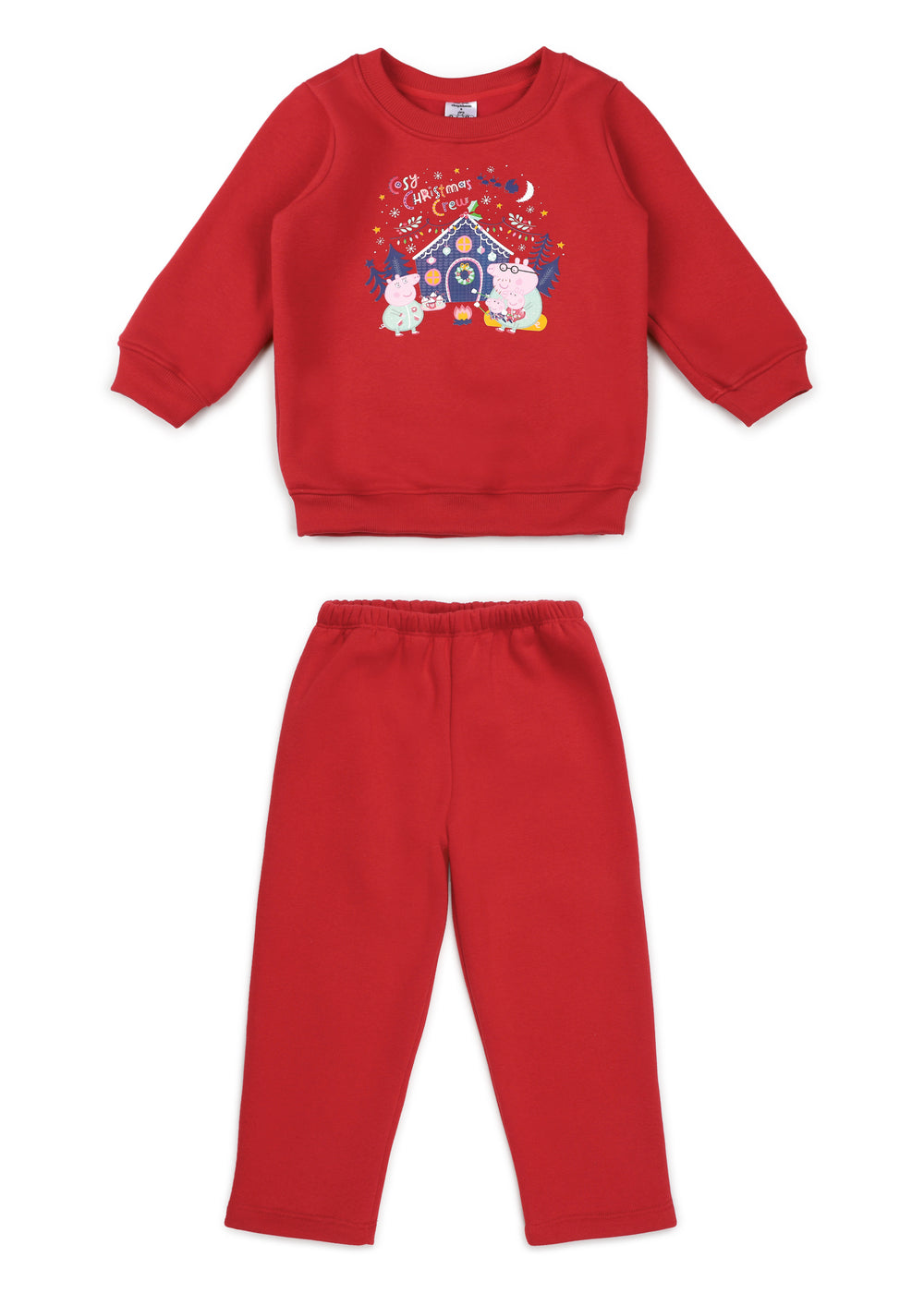 Peppa Cosy Christmas Print Cotton Fleece Kids Sweatshirt Set - Shopbloom