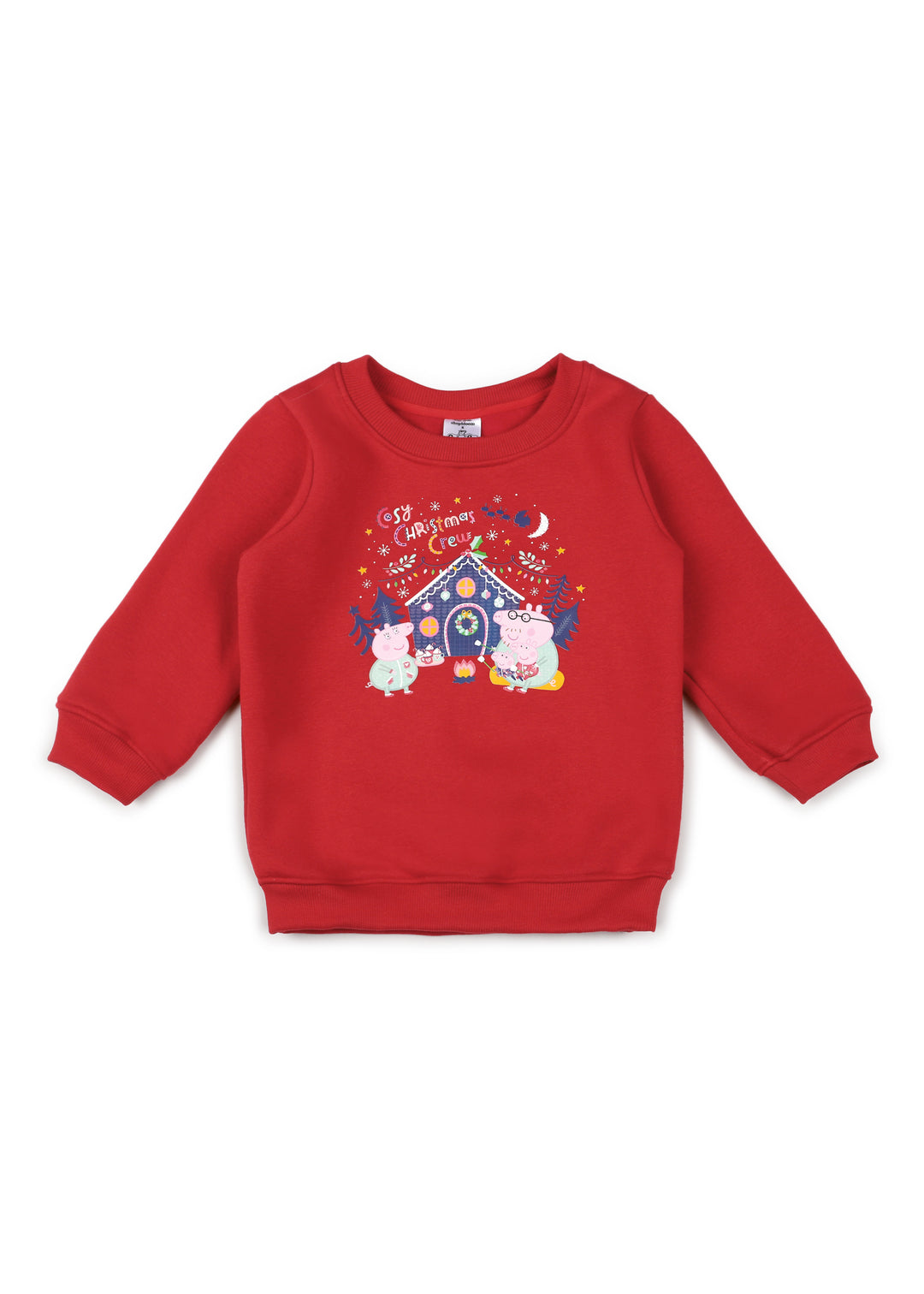 Peppa Cosy Christmas Print Cotton Fleece Kids Sweatshirt Set - Shopbloom